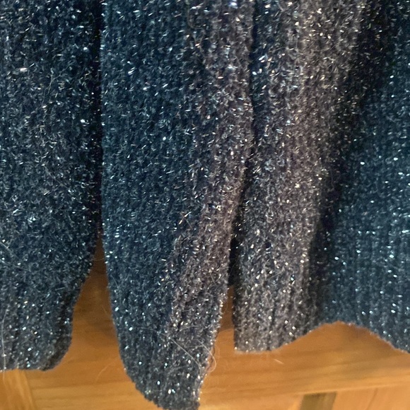 long sleeve chenille ! black metallic sweater gorgeous - Picture 3 of 3